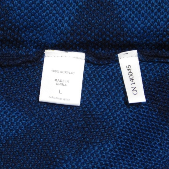 New York & Company Cardigan Sweater L Open Front Drape Chevron - Picture 8 of 8